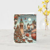 ロンドンのフェスティバルスプレンダー鮮やか – クリスマスカー カード (黄色い花)