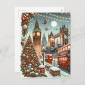 ロンドンのフェスティバルスプレンダー鮮やか – クリスマスカー シーズンポストカード (正面/裏面)