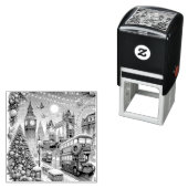 ロンドンのフェスティバルスプレンダー鮮やか – クリスマスカー セルフインキングスタンプ (インサイチュ)