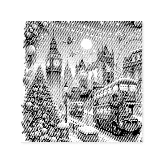 ロンドンのフェスティバルスプレンダー鮮やか – クリスマスカー セルフインキングスタンプ (デザイン)