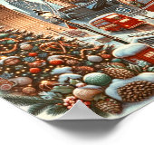 ロンドンのフェスティバルスプレンダー鮮やか – クリスマスカー ポスター (角)