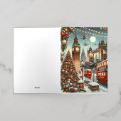 ロンドンのフェスティバルスプレンダー鮮やか – クリスマスカー 箔グリーティングカード (外側レイダウン)