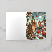 ロンドンのフェスティバルスプレンダー鮮やか – クリスマスカー 箔シーズンカード (外側レイダウン)