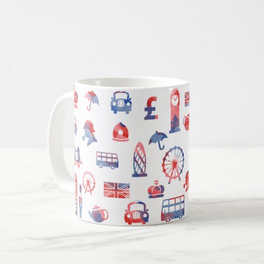 ロンドンのマグ-ロンドンのギフト-ロンドンの記念品-ギフト コーヒーマグカップ (正面左)