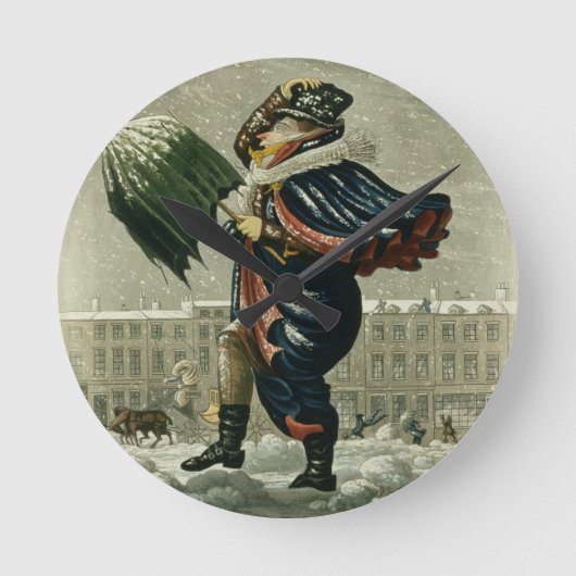 ロンドンのメリークリスマスそして明けましておめでとう、 ラウンド壁時計 (正面)