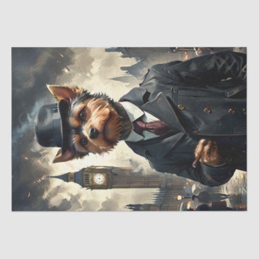 ロンドンのヨークシャー犬 – デコページ – 薄葉紙 (正面)