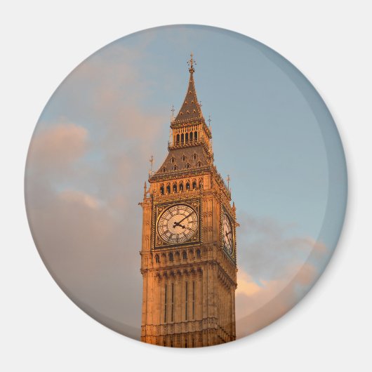 ロンドンのラウンドマグネットにビッグベン マグネット (正面)