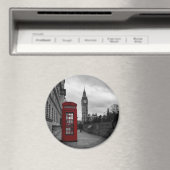 ロンドンのラウンドマグネットに赤い電話ボックス マグネット (インサイチュ (食洗機))