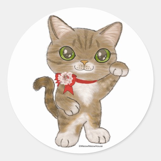 ロンドンのラッキーキャット ラウンドシール (正面)