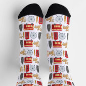 ロンドンのランドマークとアイコンのコラージュ ソックス (上部)