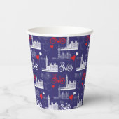 ロンドンのランドマークス模様 紙コップ (裏面)