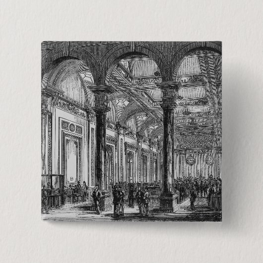 ロンドンのロイドのインテリア 缶バッジ (正面)