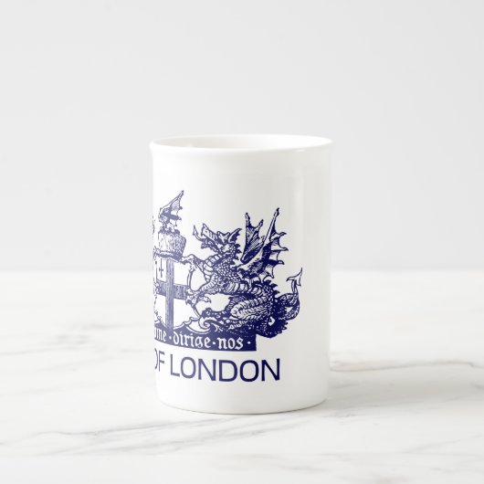 ロンドンのヴィンテージ、紋章付き外衣、イギリスイギリス市 ボーンチャイナマグカップ (正面)