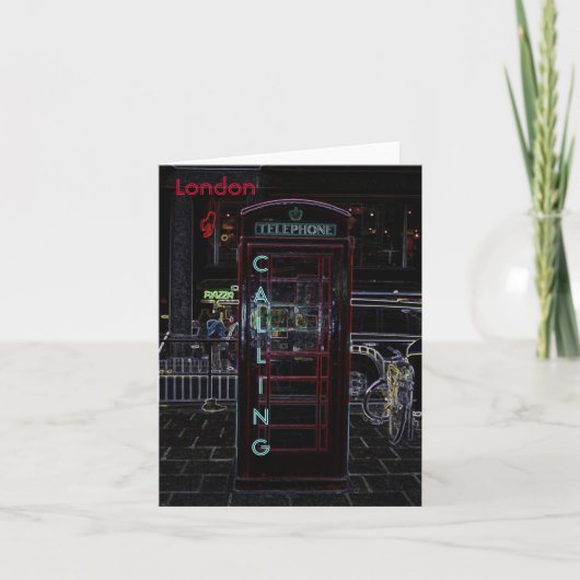 ロンドンの公衆電話ボックスNotecard カード (正面)