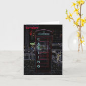 ロンドンの公衆電話ボックスNotecard カード (黄色い花)