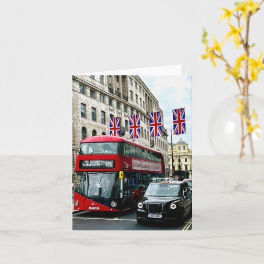 ロンドンの写真と折り畳まれたグリーティングカード カード (黄色い花)
