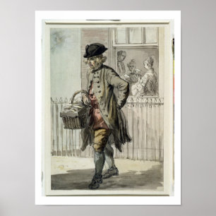 ロンドンの叫び: マフィン人、c.1759 (w/c紙で) ポスター