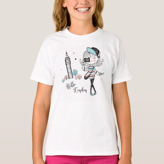 ロンドンの可愛い写真家 Tシャツ (正面)