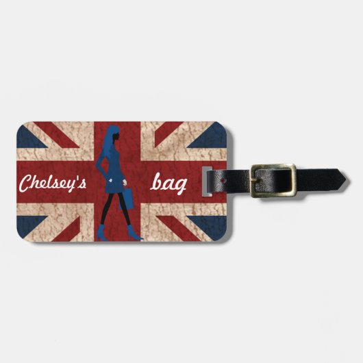 ロンドンの呼出しの荷物のラベル(個人化して下さい) ラゲッジタグ (正面横)
