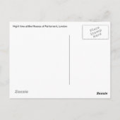ロンドンの国会議事堂での夜 ポストカード (裏面)