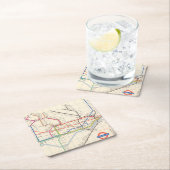 ロンドンの地下の地図 スクエアペーパーコースター (インサイチュ)