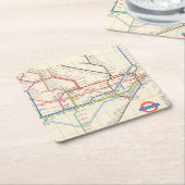ロンドンの地下の地図 スクエアペーパーコースター (アングル)