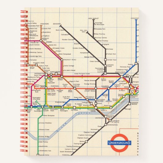 ロンドンの地下地図 ノートブック (正面)