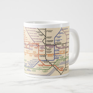 ロンドンの地下鉄地図 ジャンボコーヒーマグカップ