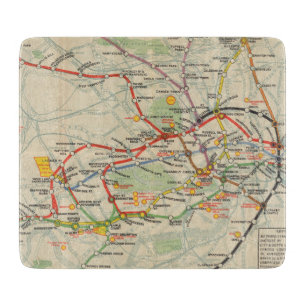 ロンドンの地下鉄道の地図 カッティングボード