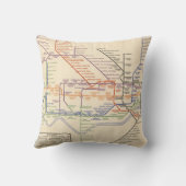 ロンドンの地下鉄道の地図 クッション (裏面)