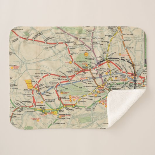 ロンドンの地下鉄道の地図 シェルパブランケット (正面(横))