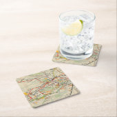 ロンドンの地下鉄道の地図 スクエアペーパーコースター (インサイチュ)