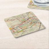 ロンドンの地下鉄道の地図 スクエアペーパーコースター (アングル)