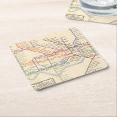 ロンドンの地下鉄道の地図 スクエアペーパーコースター (アングル)