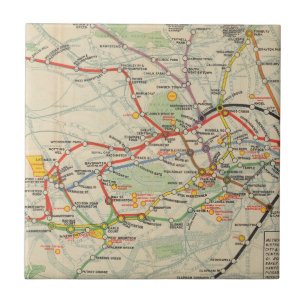 ロンドンの地下鉄道の地図 タイル