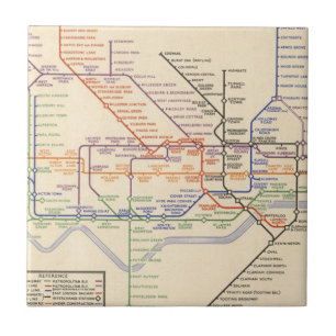 ロンドンの地下鉄道の地図 タイル
