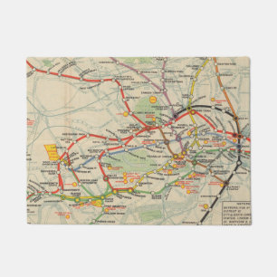 ロンドンの地下鉄道の地図 ドアマット