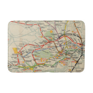 ロンドンの地下鉄道の地図 バスマット