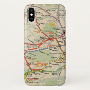 ロンドンの地下鉄道の地図 iPhone X ケース