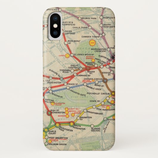 ロンドンの地下鉄道の地図 Case-Mate iPhoneケース (裏面)