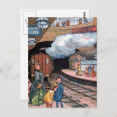 「ロンドンの地下」ヴィンテージイラスト ポストカード (正面/裏面)