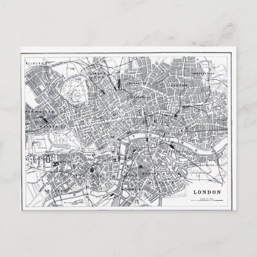 ロンドンの地図 ポストカード (正面)