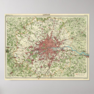 ロンドンの地域の地図 ポスター