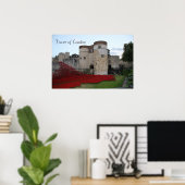 ロンドンの塔とセラミックポピー – ポスター (ホームオフィス)