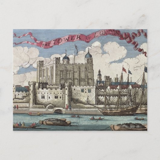 ロンドンの塔テムズ川から見る ポストカード (正面)