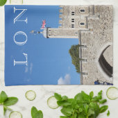 ロンドンの塔ビュー茶タオル キッチンタオル (折り畳み)