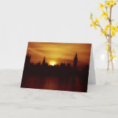 ロンドンの夕日 – Greeting Card カード (黄色い花)