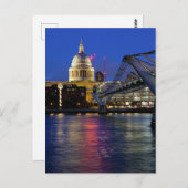 ロンドンの夕暮れ時の聖ポール大聖堂 ポストカード (正面/裏面)