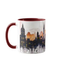 ロンドンの夜景の水彩画