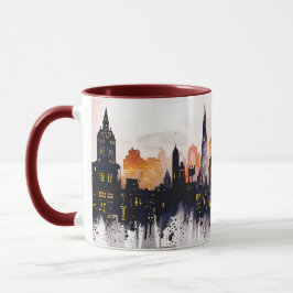 ロンドンの夜景の水彩画 マグカップ